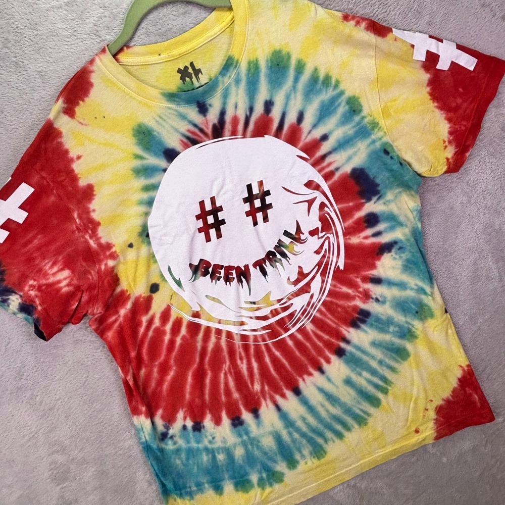 Been Trill Mens T-Shirt Size XL Multicolor Tie Dye Mallratz Graphic Streetwear